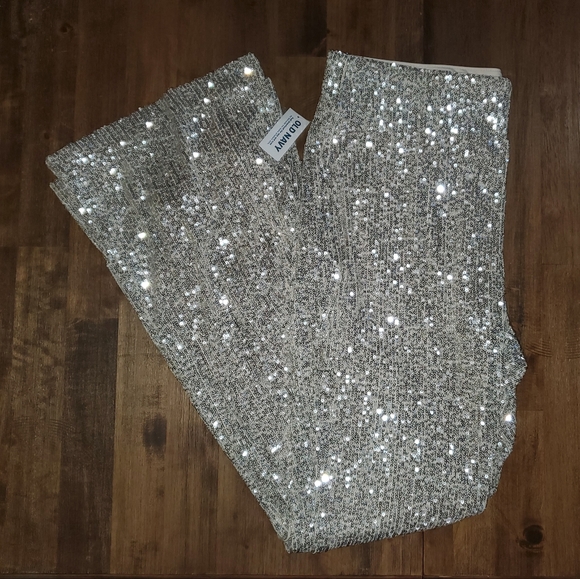 NWT Women's Old Navy Silver Sequin Thanksgiving / Christmas / New Years's Pants - Picture 11 of 14